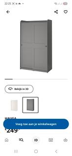 Grijze Ikea Hauga schuifdeurkast en ladekast, Huis en Inrichting, Ophalen, 50 tot 100 cm, Zo goed als nieuw, 150 tot 200 cm
