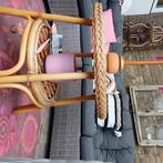 Vintage rotan tafel bijzettafel, Huis en Inrichting, Tafels | Bijzettafels, Minder dan 55 cm, Gebruikt, Rond, Ophalen