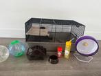 Hamsterkooi met accesoires, Dieren en Toebehoren, Knaagdieren en Konijnen | Hokken en Kooien, Kooi, Gebruikt, Minder dan 75 cm