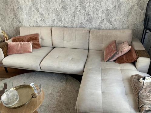 Woood bank creme, Huis en Inrichting, Banken | Complete zithoeken, Gebruikt, Ophalen
