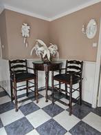 Bartafel met 2 barkrukken - Blikvanger!, Huis en Inrichting, Barkrukken, Ophalen, Gebruikt, Met voetsteun, Hout