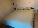 Houten bed 160x200 - Met matras/bodem, Ophalen, Gebruikt, Wit, Tweepersoons