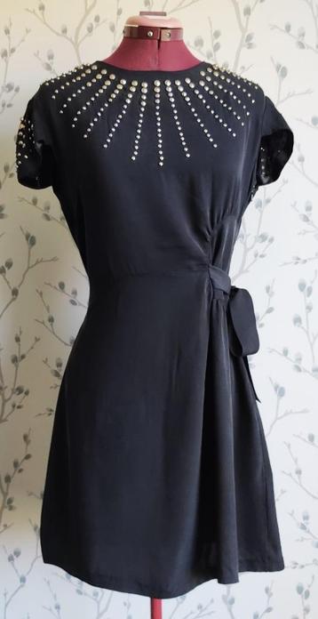 PICTURE PERFECT Zwart Zijde/ Katoenen Jurkje maat L=M=38/40 beschikbaar voor biedingen