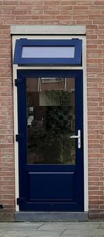 Kunststof kozijn met deur en valraam, Kunststof, Gebruikt, Deurkozijn, Inclusief glas