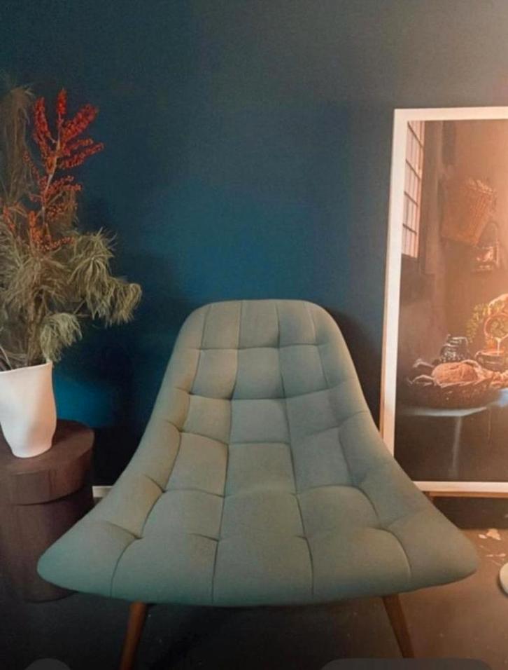 Moderne fauteuil - Zo goed als nieuw!, Huis en Inrichting, Stoelen, Zo goed als nieuw, Eén, Hout, Stof, Overige kleuren, Ophalen