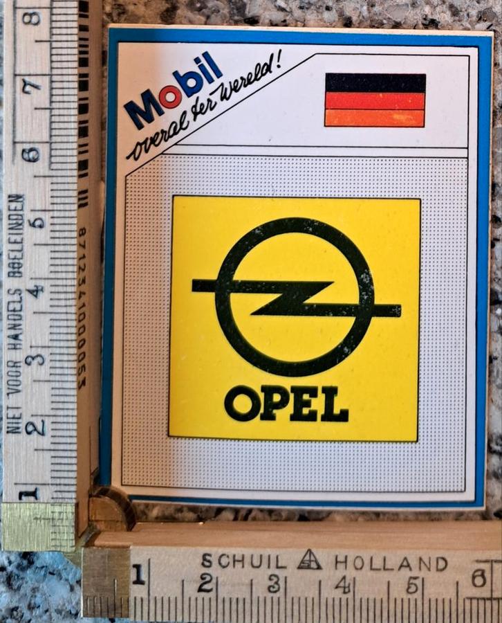 Vintage sticker Mobil Services Opel merk logo Duitsland, Verzamelen, Stickers, Zo goed als nieuw, Ophalen of Verzenden