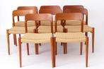 Niels O. Møller Eetkamerstoelen (set van 8) – Teakhout, Ophalen of Verzenden, Nieuw, Bruin, Vijf, Zes of meer stoelen