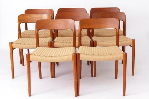 Niels O. Møller Eetkamerstoelen (set van 8) – Teakhout, Huis en Inrichting, Stoelen, Nieuw, Vijf, Zes of meer stoelen, Bruin, Ophalen of Verzenden