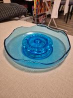 Joseph Inwald vintage blauwe glazen flower frog met schaal –, Ophalen of Verzenden, Rond, Glas
