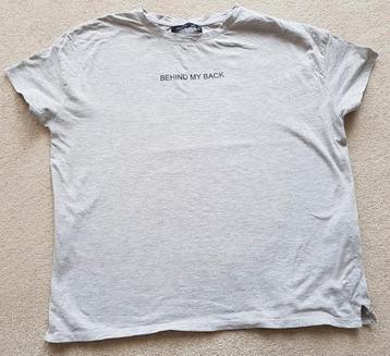 Wijd baggy t-shirt bershka grijs maat s behind my back shirt beschikbaar voor biedingen