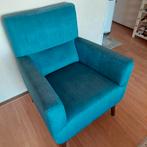 Fauteuil (ribstof) Corduroy  kleur: petrol, Huis en Inrichting, Fauteuils, Ophalen, Zo goed als nieuw, Minder dan 75 cm, 50 tot 75 cm
