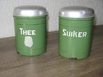 emaille reseda groen thee en suiker bus, Antiek en Kunst, Antiek | Emaille, Ophalen of Verzenden