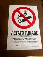 Italiaanse niet roken “ sticker”. 20x30, Verzamelen, Ophalen of Verzenden, Zo goed als nieuw