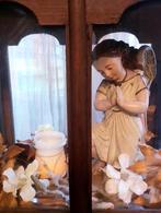 Groot windlicht kerst vitrine kandelaar showcase glas hout, Diversen, Kerst, Ophalen, Zo goed als nieuw