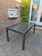 Hartman blauw/grijze aluminium tuintafel, Tuin en Terras, Ophalen, Gebruikt, Rechthoekig, Aluminium