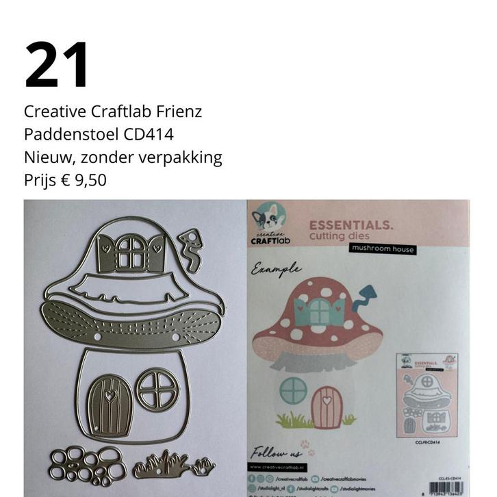 Creative Craftlab Snijmal Paddenstoel CD414, Nieuw!, Hobby en Vrije tijd, Kaarten | Zelf maken, Nieuw, Pons of Mal, Overige thema's
