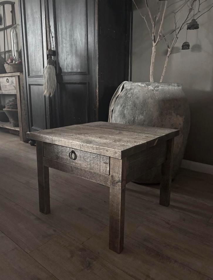 ~Stoer Sober Landelijk Houten  Bijzettafel/Salontafel~, Huis en Inrichting, Woonaccessoires | Overige, Zo goed als nieuw, Ophalen of Verzenden