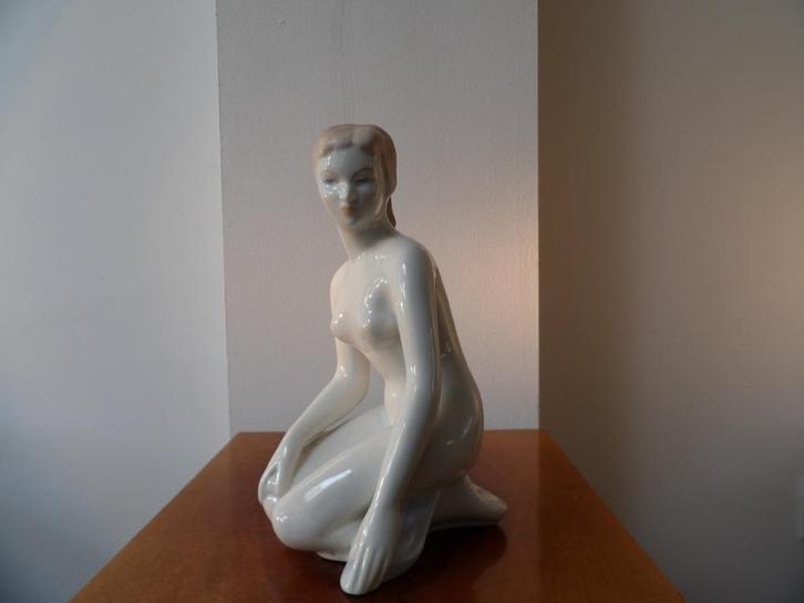 Art Deco Fifties Beeld Hollohaza, Naakte Vrouw, Antiek en Kunst, Kunst | Beelden en Houtsnijwerken, Ophalen of Verzenden