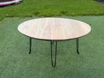 Unieke Eikenhouten Bijzettafel - Handgemaakt, 45 tot 60 cm, Nieuw, Ophalen of Verzenden, 75 cm of meer