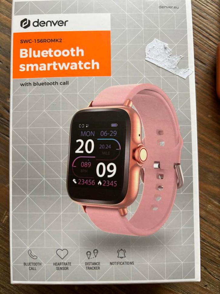 Denver SWC-156ROMK2 Bluetooth Smartwatch - Roze, Sieraden, Tassen en Uiterlijk, Smartwatches, Nieuw, Roze, Afstand, Ophalen of Verzenden