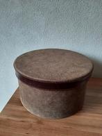 Bruine Ronde Stoffen Opbergmand Handschoenen, Huis en Inrichting, Woonaccessoires | Schalen en Manden, Overige materialen, Mand