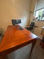 Bureau mahonie hout met 4 lades, Ophalen, Gebruikt
