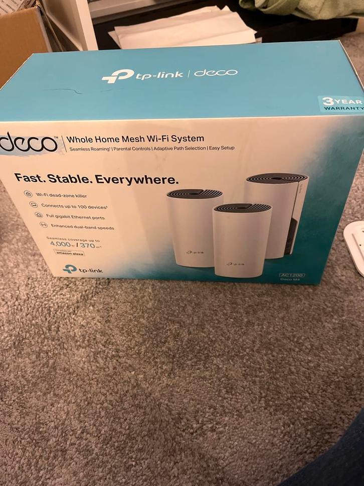 TP-Link Deco M4 Mesh WiFi Systeem. 3 binnen, 1 buiten, Computers en Software, Routers en Modems, Zo goed als nieuw, Router, Ophalen of Verzenden