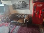 Chesterfield 2 zits bank + 2 stoelen, Gebruikt, Tweepersoons, 75 tot 100 cm, Ophalen of Verzenden