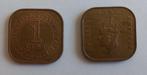 Vierkante Maleisië munten 1 cent van 1945, Ophalen of Verzenden, Zuidoost-Azië, Losse munt