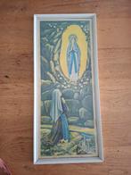Religieus schilderij van lourdes   vintage antiek brocante, Ophalen of Verzenden, Zo goed als nieuw
