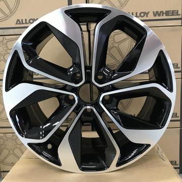 17" Velgen tbv Renault Megane Zwart / Gepolijst 5x114.3 66.1 beschikbaar voor biedingen