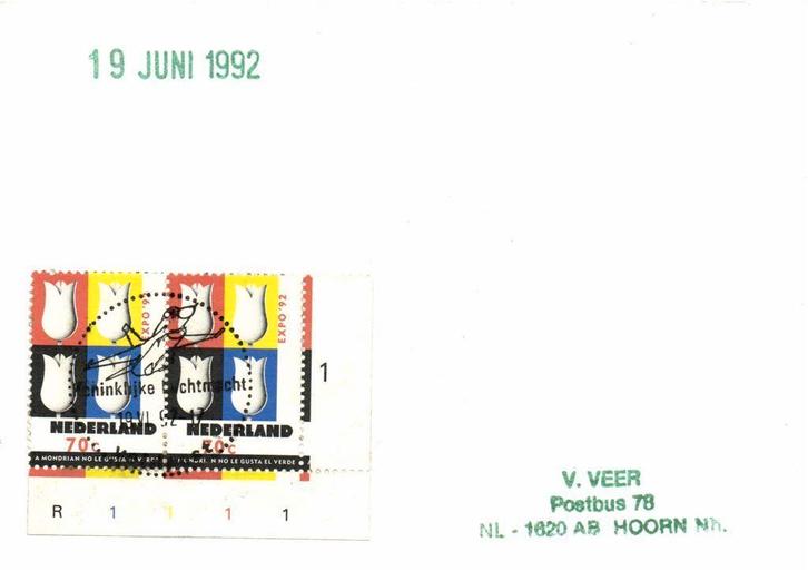 afstempeling Expo 92 met Koninklijke Luchtmacht - 19.06.1992, Postzegels en Munten, Brieven en Enveloppen | Nederland, Overige typen
