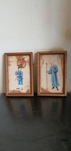 Twee 19e eeuw Chinese Schilderijen  Rijstpapier, Antiek en Kunst, Ophalen of Verzenden