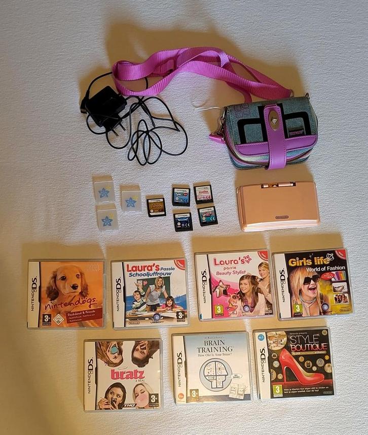 Roze DS phat met 12 spellen, Spelcomputers en Games, Spelcomputers | Nintendo DS, Zo goed als nieuw, Roze, Ophalen of Verzenden
