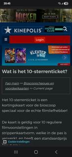 10 sterren ticket kinepolis, Tickets en Kaartjes, Filmkaartjes
