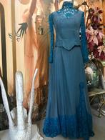 Antieke vintage jurk Belle epoque blauw kant bodice korset, Antiek en Kunst, Antiek | Kleding en Accessoires, Dames, Verzenden
