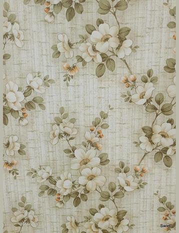 14018 seventies bloemenbehang met jutelook structuur swiet beschikbaar voor biedingen