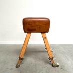 Turnbok turnpaard vintage leer jaren 50 60 interieur design, Ophalen, Gebruikt, Bruin, Materiaal