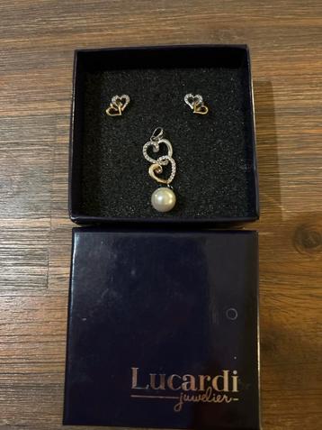 Lucardi Sieradenset - Hartjes zilver en rosé goud beschikbaar voor biedingen