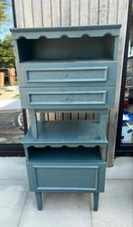 Vintage Nachtkastjes Blauw - Jaren 50/60, Huis en Inrichting, Slaapkamer | Nachtkastjes, Ophalen, Gebruikt