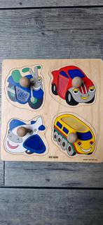 Kids-Wood puzzel voertuigen hout, Kinderen en Baby's, Speelgoed | Kinderpuzzels, Ophalen of Verzenden, Minder dan 10 stukjes, Van hout