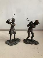 2x prachtige bronzen golfspeler beeldjes, Ophalen of Verzenden