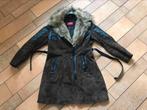 Suede leren jas met bont, Kleding | Dames, Jassen | Winter, Maat 42/44 (L), Ophalen of Verzenden, Liv merk, Bruin