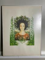 Zeefdruk gesigneerd D. Walle??, Antiek en Kunst, Kunst | Litho's en Zeefdrukken, Ophalen of Verzenden