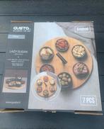 Nieuw Gusta lazy Susan bamboe serveerplank met 6 bakjes, Ophalen of Verzenden, Nieuw, Rond, Hout