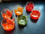Vintage thee glazen 70s made in Holland 6 stuks, Ophalen of Verzenden, Zo goed als nieuw, Overige typen