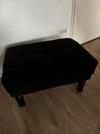 Poef zwart velvet, Huis en Inrichting, Banken | Voetenbanken en Poefen, Ophalen, Zo goed als nieuw, Rond, Minder dan 50 cm