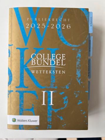 Collegebundel Wetsteksten II 2025-2026 beschikbaar voor biedingen