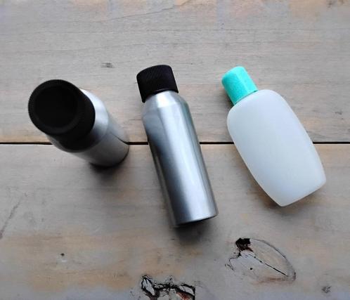 Lege flesjes voor verzorgingsprodukten - aluminium - reizen, Sieraden, Tassen en Uiterlijk, Overige Accessoires, Nieuw, Ophalen of Verzenden