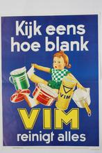 VIM schoonmaakmiddel poster, Verzamelen, Militaria | Tweede Wereldoorlog, Nederland, Foto of Poster, Verzenden